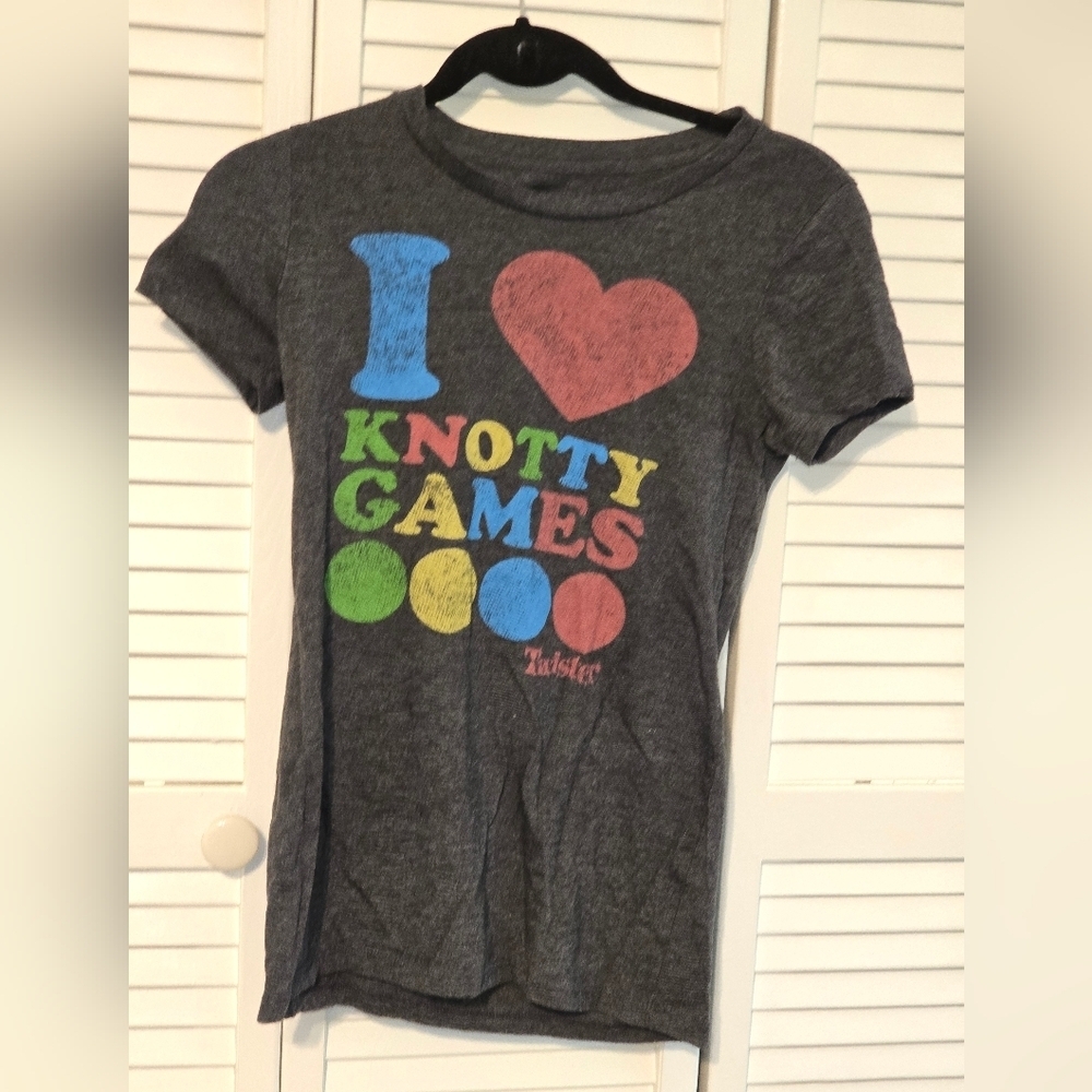Vintage Old Navy Collectabilitees Twister Graphic Tee “I ♥ Knotty Games” Hasbro
